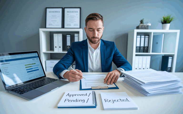 property manager reviewing rental applications