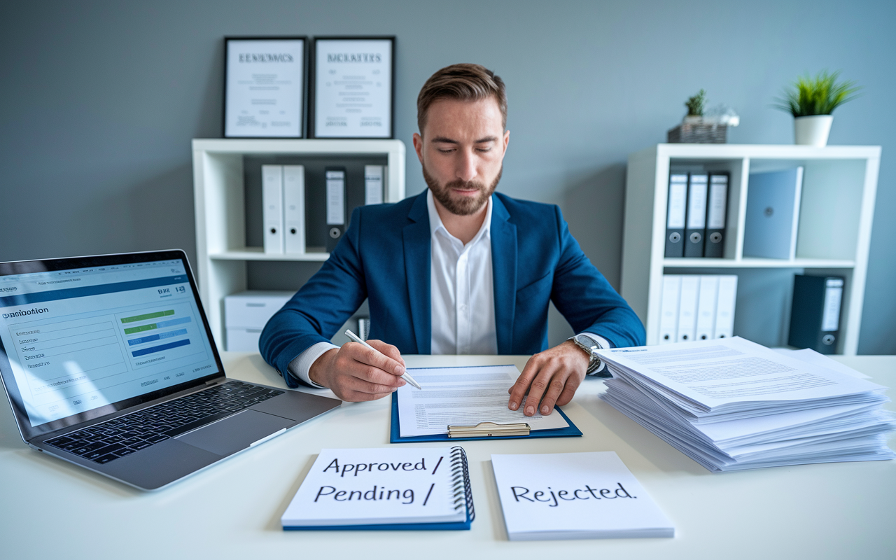 property manager reviewing rental applications